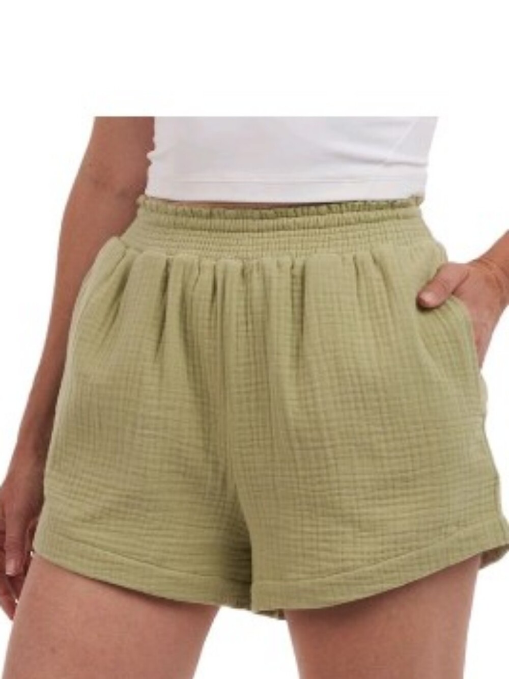 Billabong In The Waves Short Cotton Gauze Olive Women's